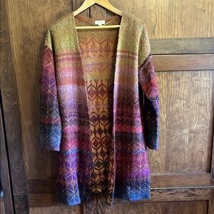 Macy’s Style & Co Multicolor Open-Front Long Cardigan Sweater